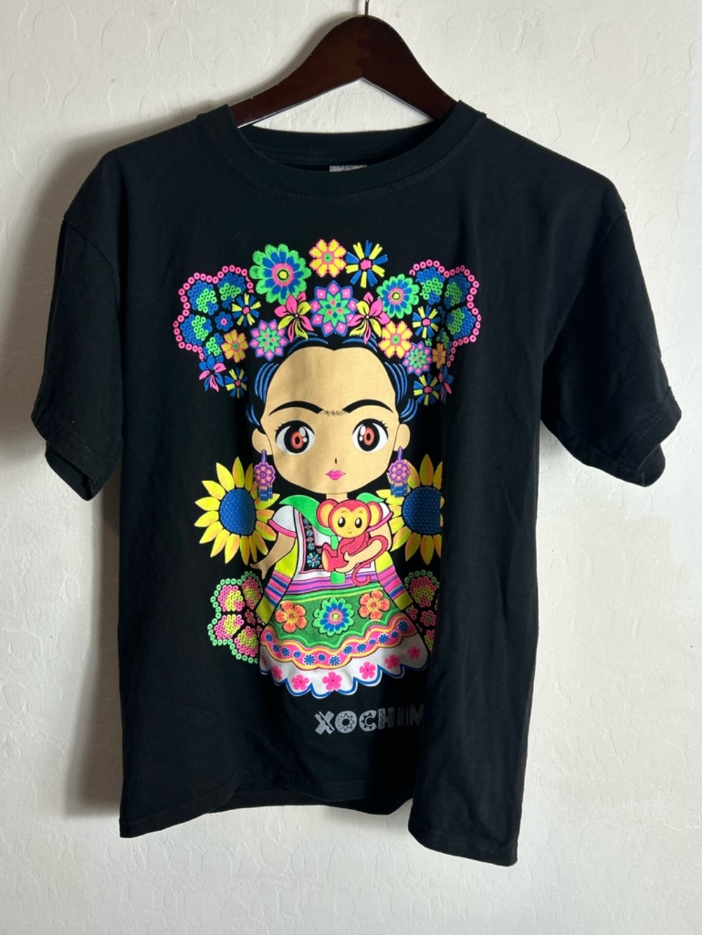Kids Black Graphic Frida-Inspired Tee